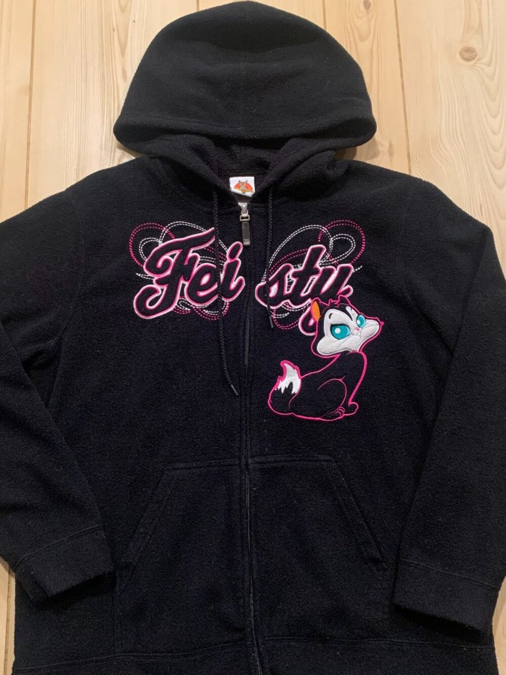 Vintage Looney Tunes Feisty Penelope Pussycat Kitty Jerry Leigh Zip Hoodie L